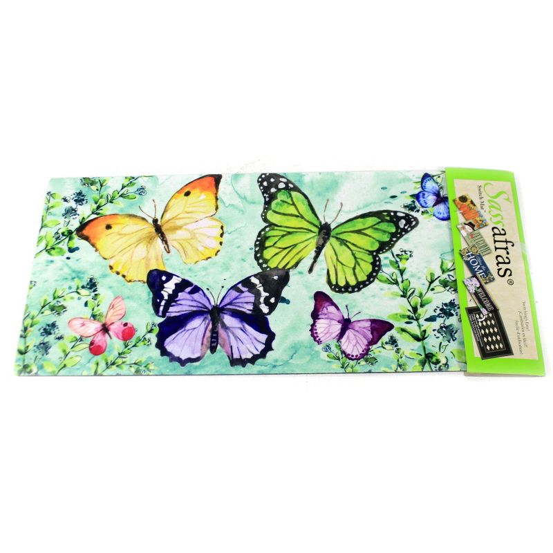 Home & Garden 10.0" Butterfly Friends Insert Mat Door Decor Spring Step Evergreen Enterprises Inc  -  Door Mat