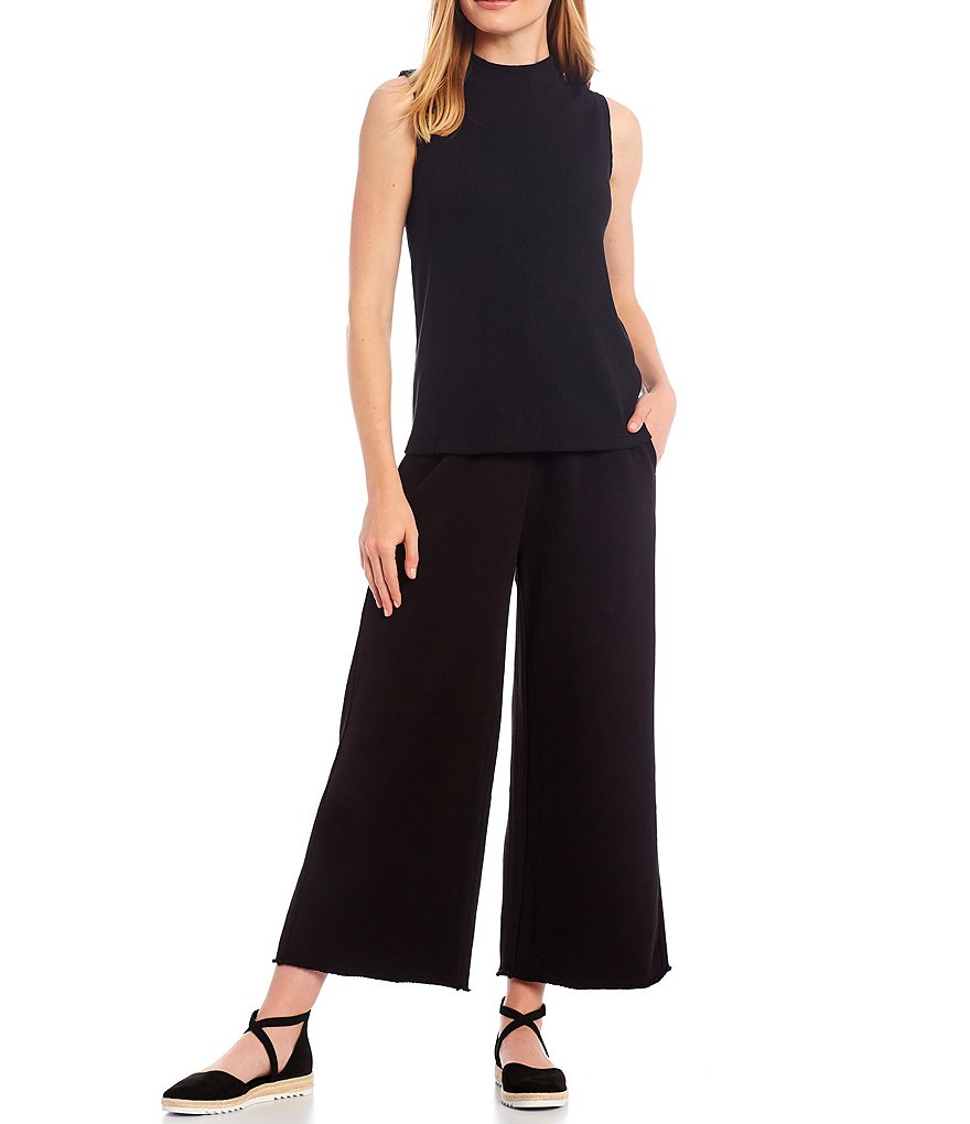 J.McLaughlin Durham Sleeveless Ruffle V-Neck Denim Blouse