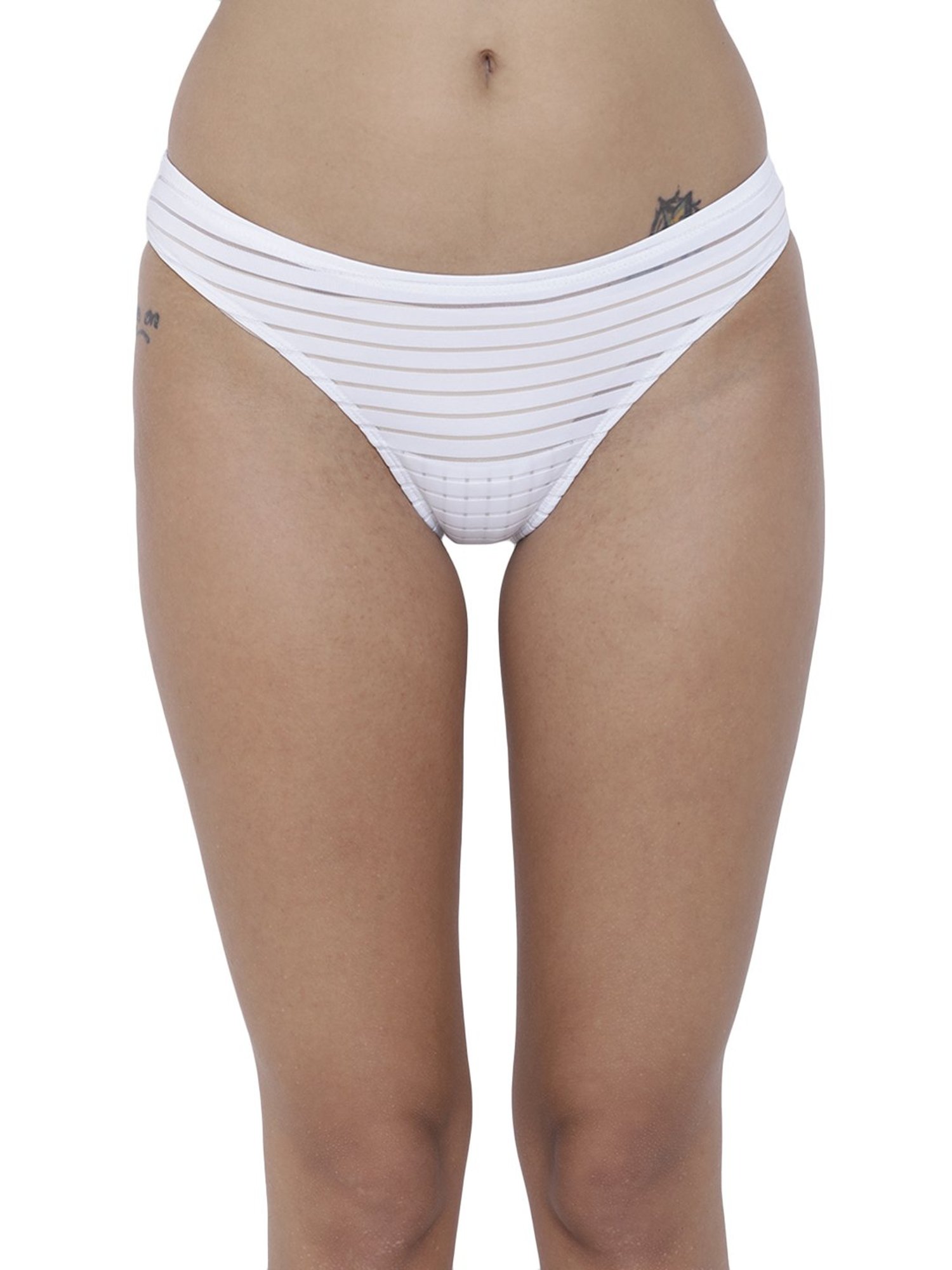 BASIICS by La Intimo Multicolor Striped Bikini Panty ( Pack Of 2 )