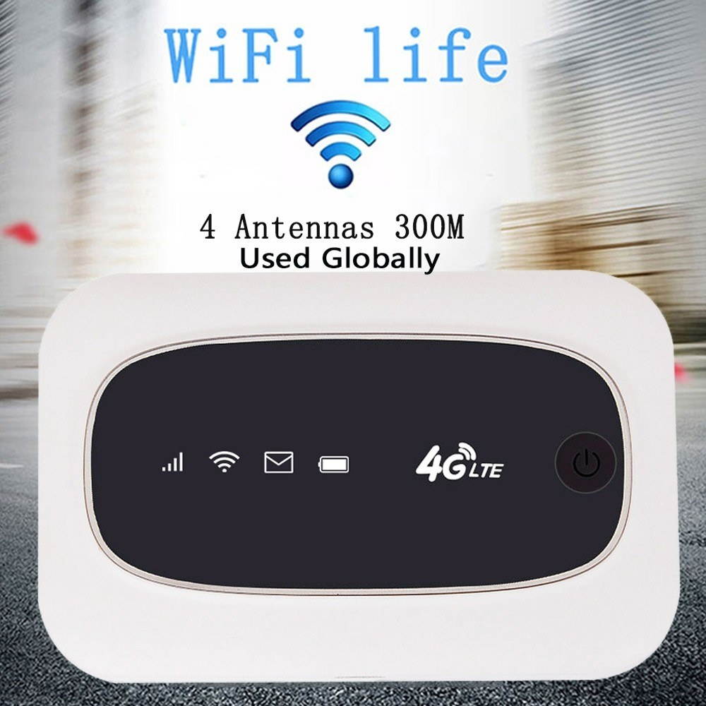 4G LTE CAT4 150M Unlocked Mobile MiFis Portable Hotspot Wireless Wifi Router with SIM Card Slot(Black)