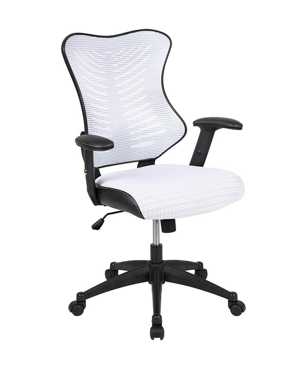 High Back Designer White Mesh Executive Swivel Ergonomic Office Chair with Adjustable Arms