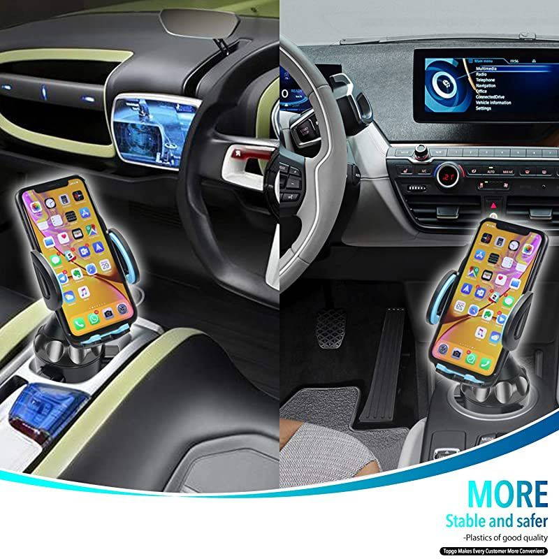 Upgraded  Universal Adjustable Cup Holder Cradle Car Mount for Cell Phone iPhone XsXS MaxX87 PlusGalaxy Blue