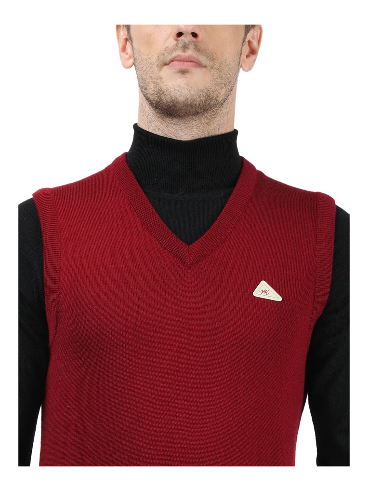 Monte Carlo Maroon Regular Fit Sweater