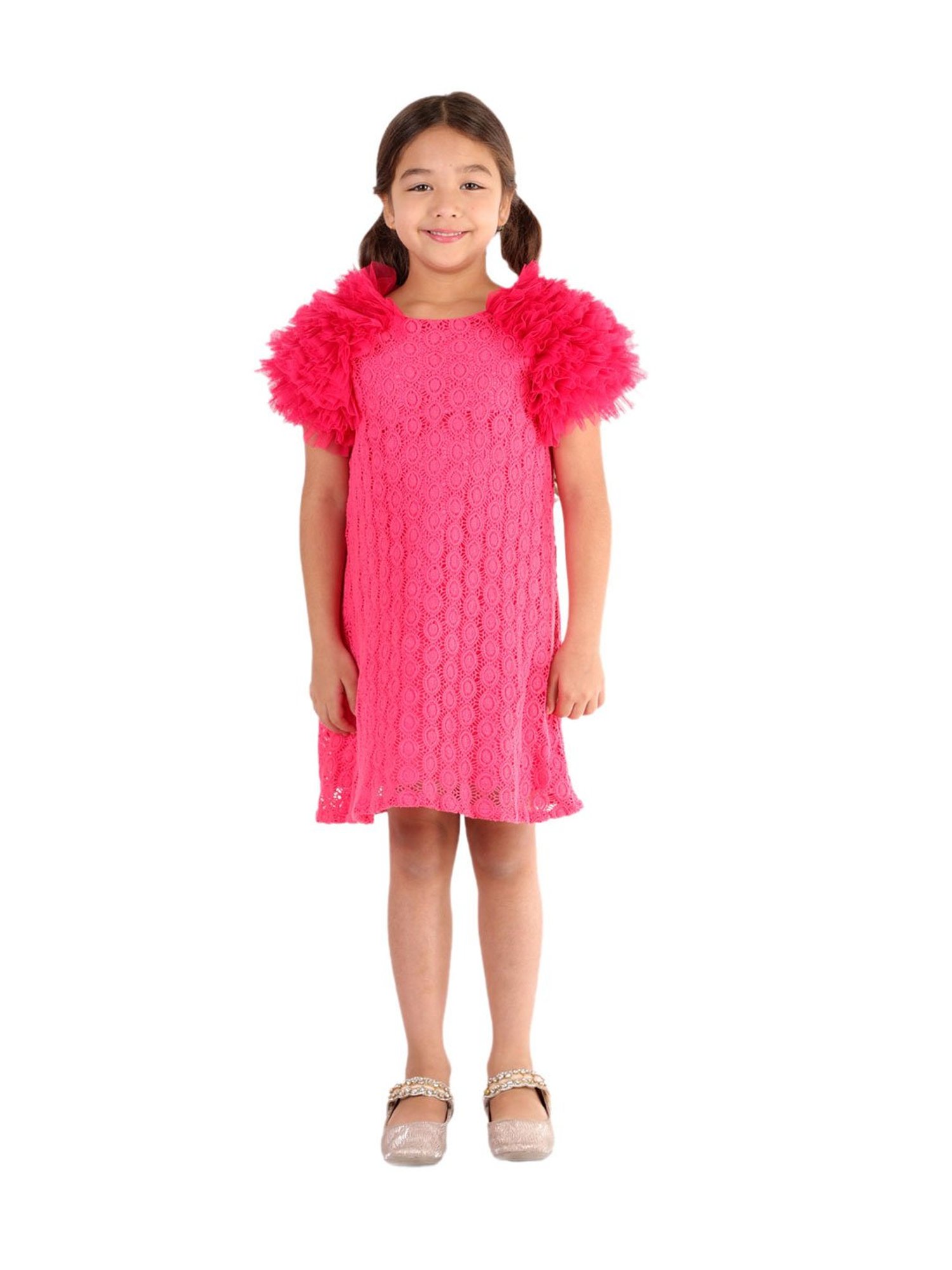 KidsDew Kids Pink Embroidered Dress