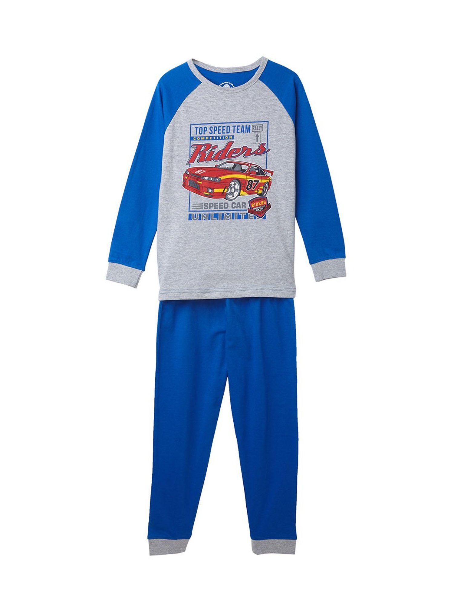 Cub McPaws Boys Blue & Grey Printed T-Shirt with Joggers