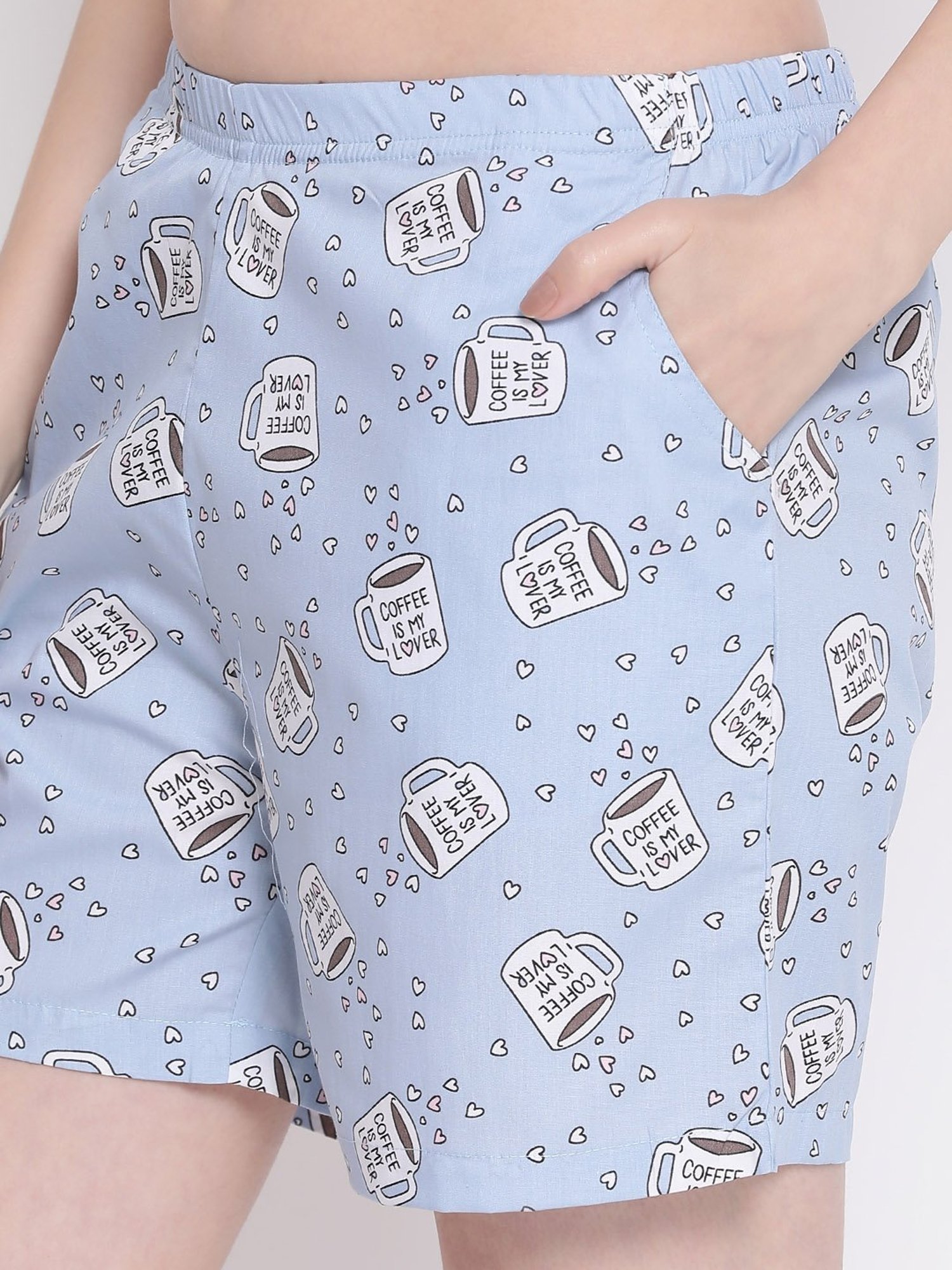 Kanvin Blue Printed Shirt With Shorts