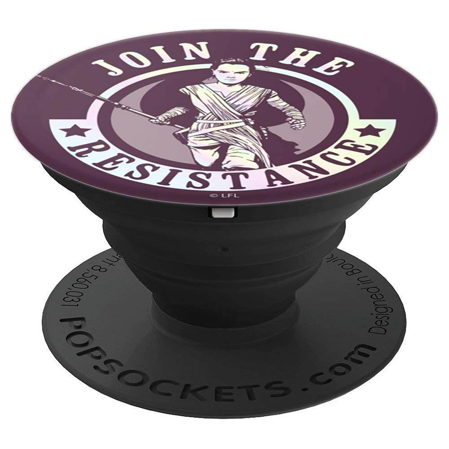 Star Wars The Force Awakens Rey Join The Resistance Portrait PopSockets Grip and Stand for Phones and Tablets