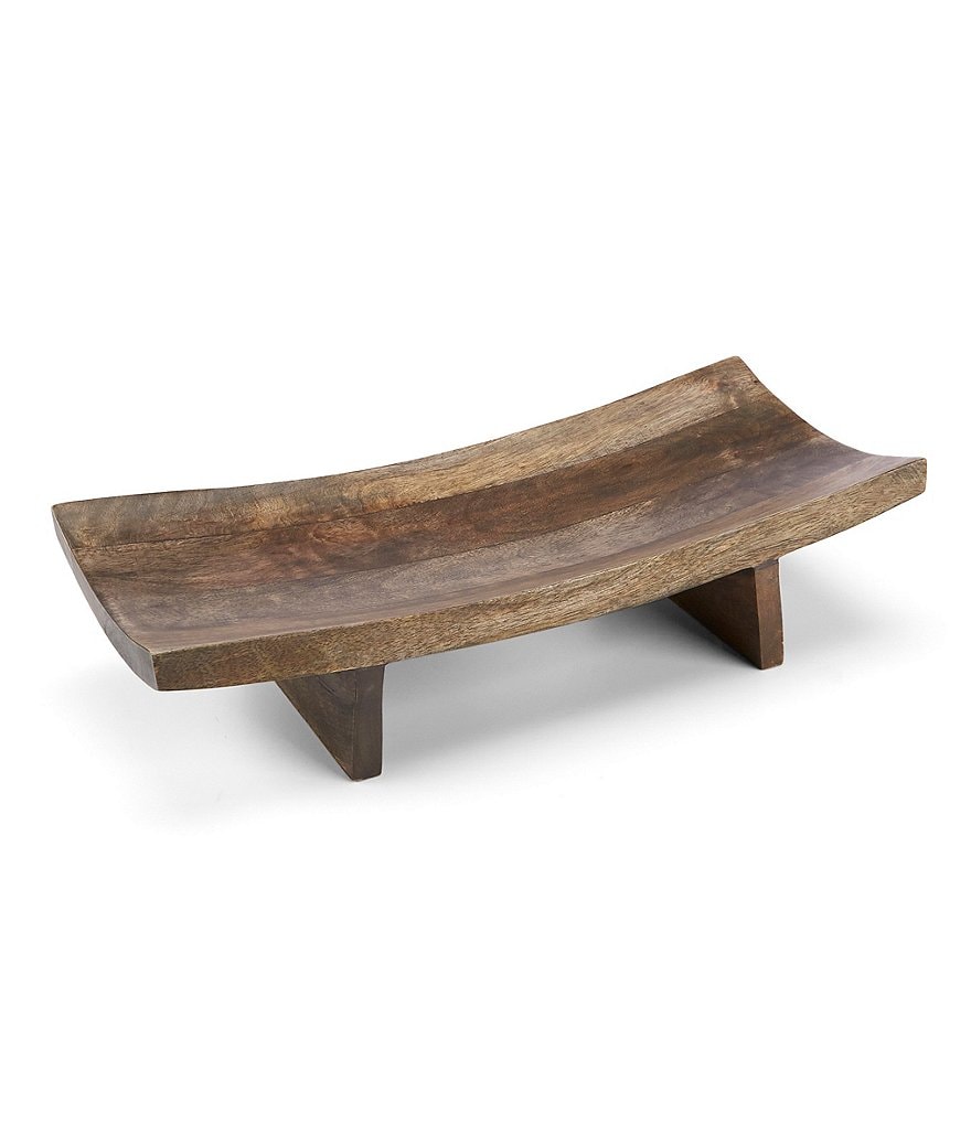 Southern Living Wood Rectangle Footed Platter