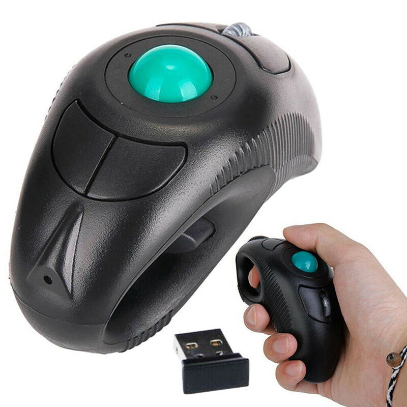 Wireless Air Mouse Ergonomic Trackball Handheld Finger USB Mouse USB Optical Trackball Mice for PC Laptop
