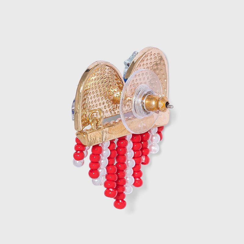 SUGARFIX by BaubleBar Star Shaped Heart Stud Earrings - Red/White/Blue