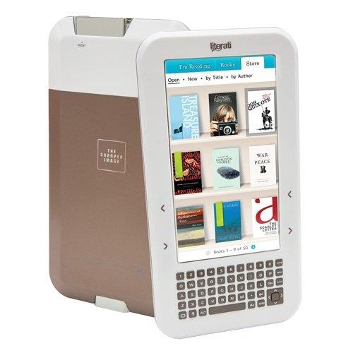 the sharper image literati wireless reader white  preowned