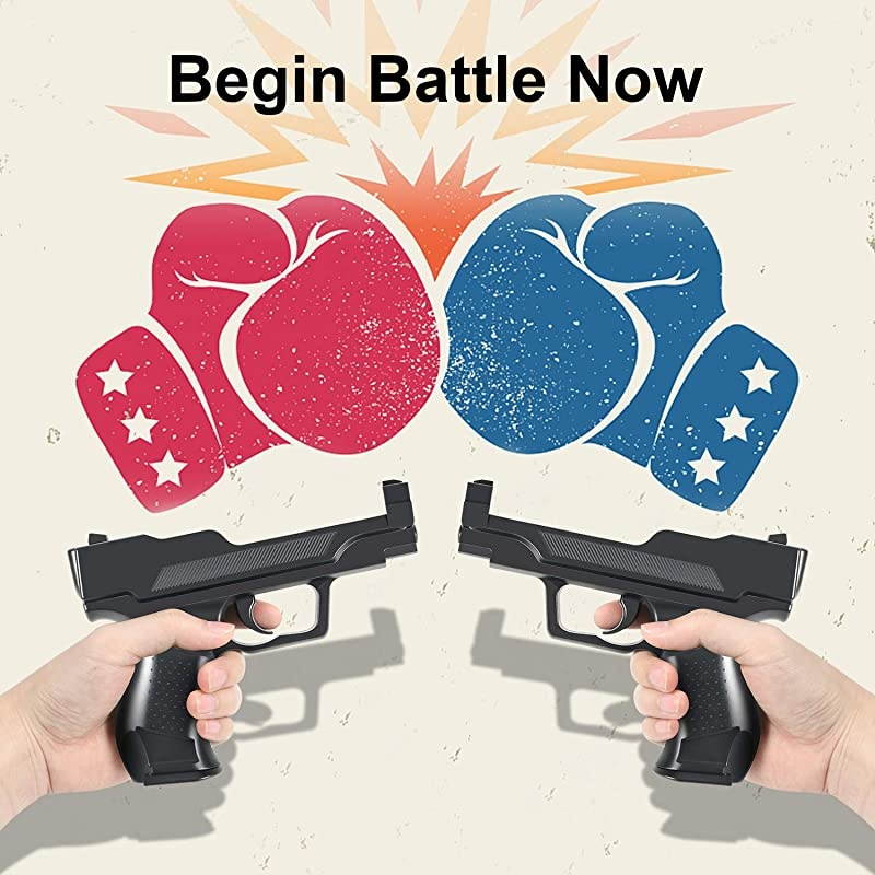 Wii Motion Plus Gun Compatible with Nintendo Wii Black Set of 2