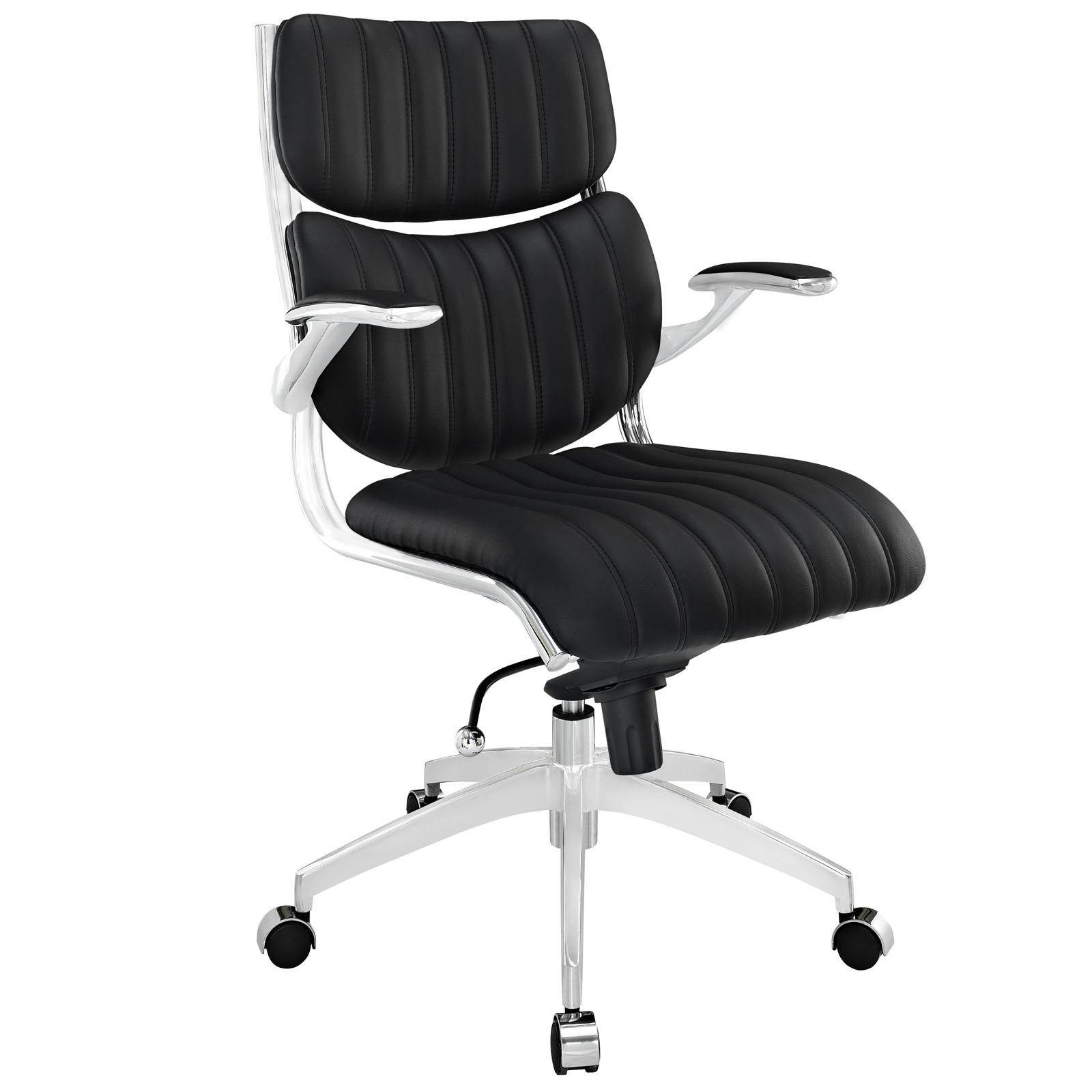 Global Leather Task Chair, Black (8993BK450/550) 