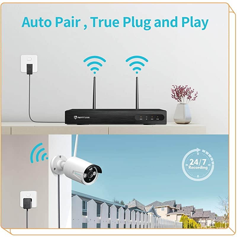 1080P CA01 Wireless Security Camera for  8CH WiFi Surveillance System, 2.0MP IP Cameras Outdoor with 65ft Night Vision, IP66 Waterproof, Motion Alert, No Video Cable Needed