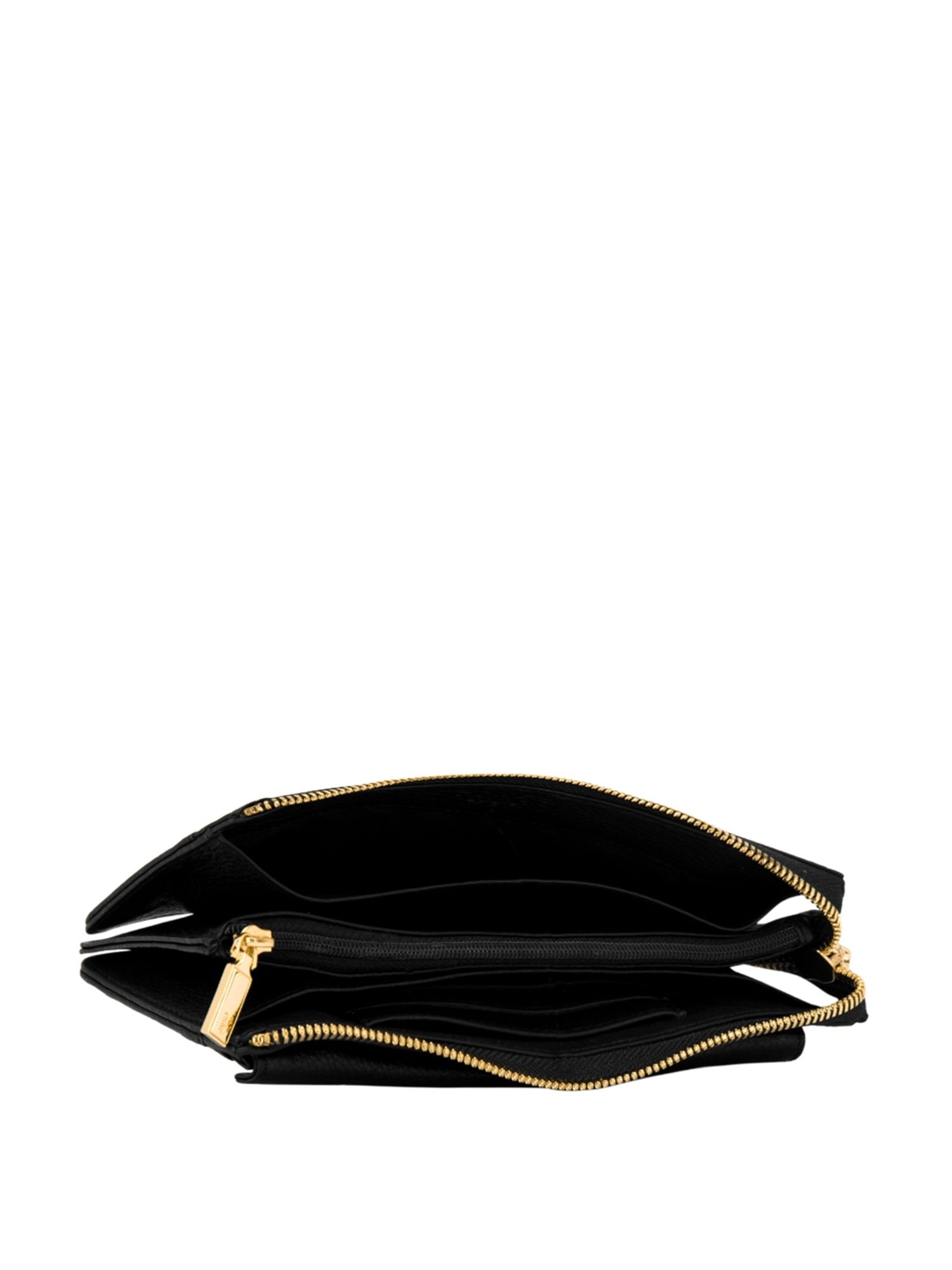Eske Ebony Black Solid Envelope Wallet for Women
