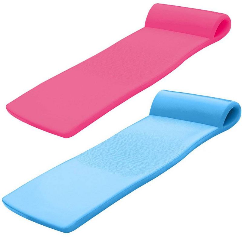 TRC Recreation Super Soft Sunsation Foam Pool Loungers, Pink and Bahama Blue