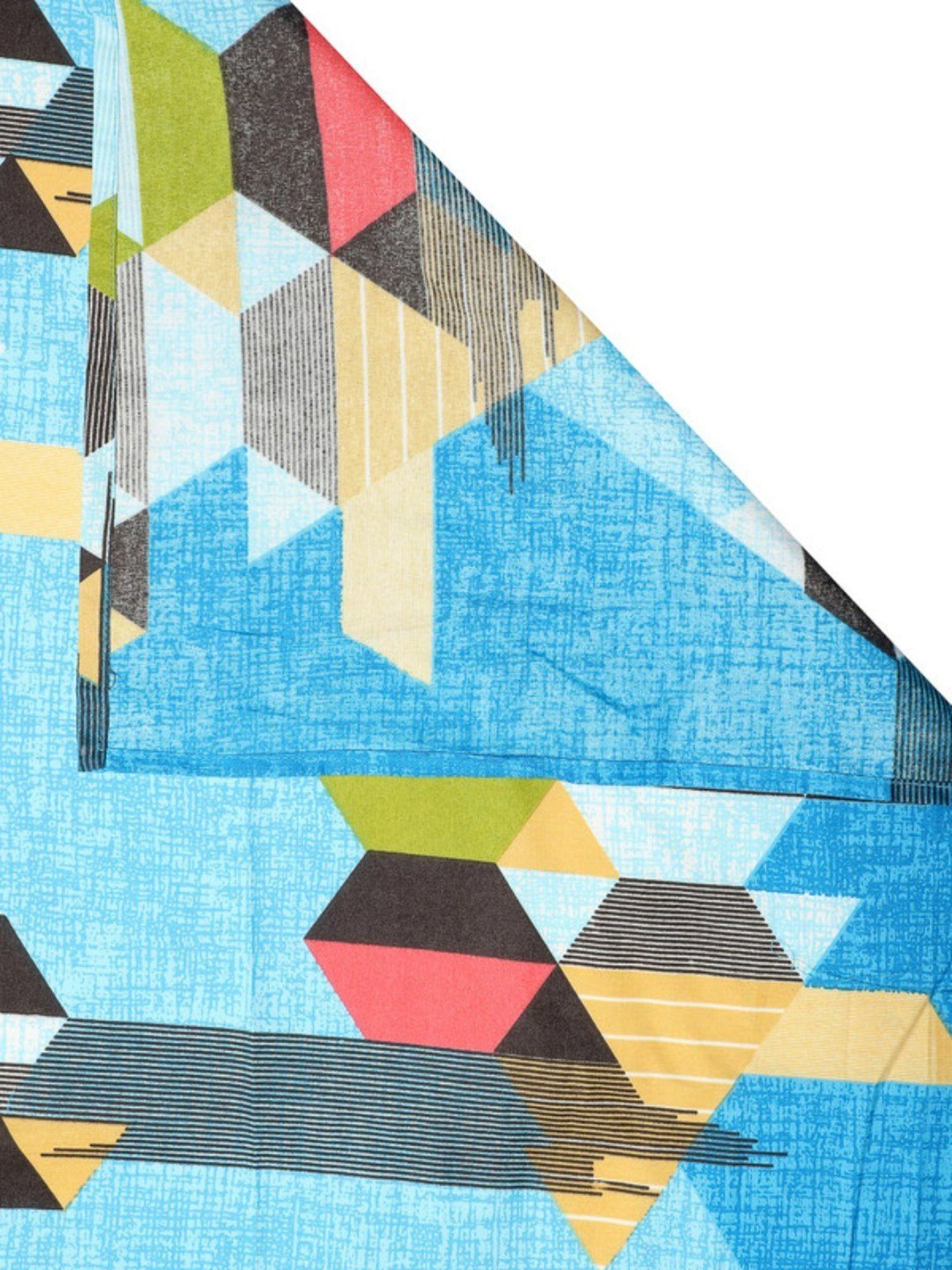 Dhrohar Printed Blue Cotton 180 TC Double Bedsheet with 2 Pillow covers