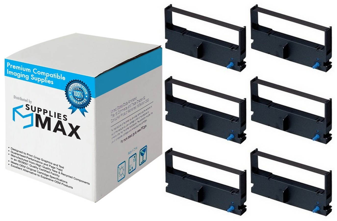 SuppliesMAX Compatible Replacement for E2256 Purple P.O.S. Printer Ribbons (6/PK) - Equivalent to TEC 530541