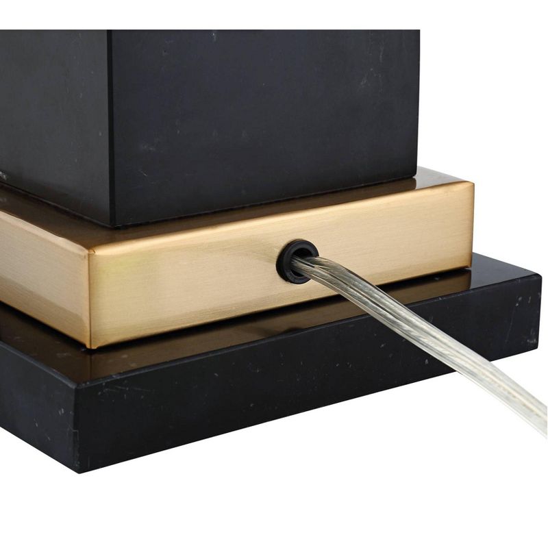 Barnes and Ivy Traditional Desk Table Lamp with USB Charging Port Warm Brass Black Shade for Living Room Bedroom Bedside Office