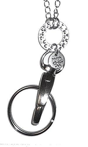 Hidden Hollow Beads The Grand Fashion Lanyard Necklace, Women's super strong chain lanyard for ID badge holder and keys, 34" long (Crystal Non Breakaway - Stronger)