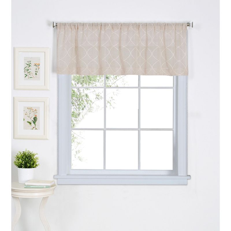 Taylor Rod Pocket Window Kitchen Valance - 60" x 15"  - Linen - Elrene Home Fashions