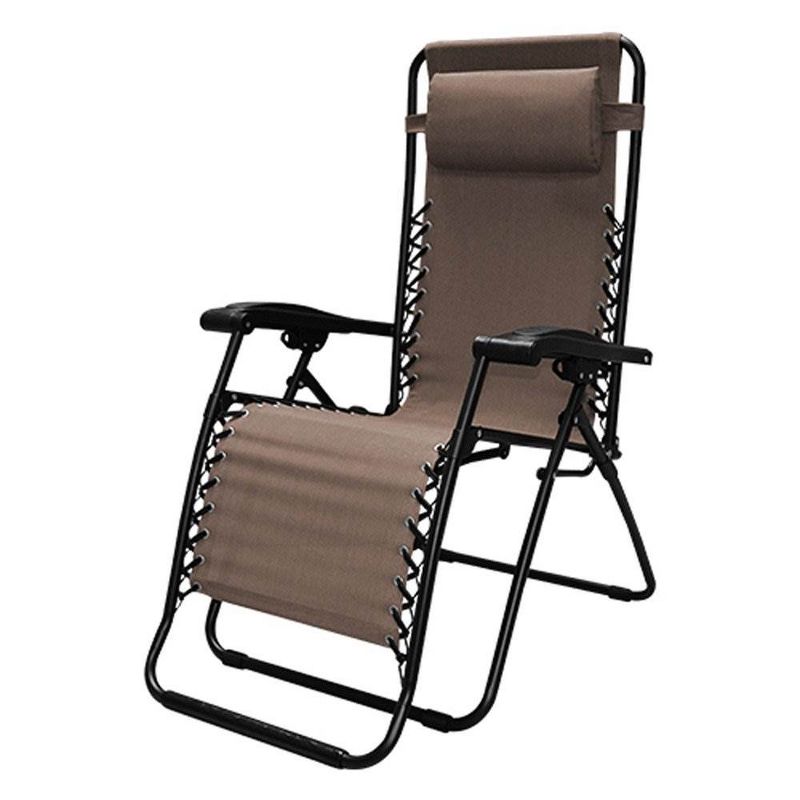 Caravan Canopy Portable Adjustable Infinity Zero Gravity Chair, Brown (2 Pack)