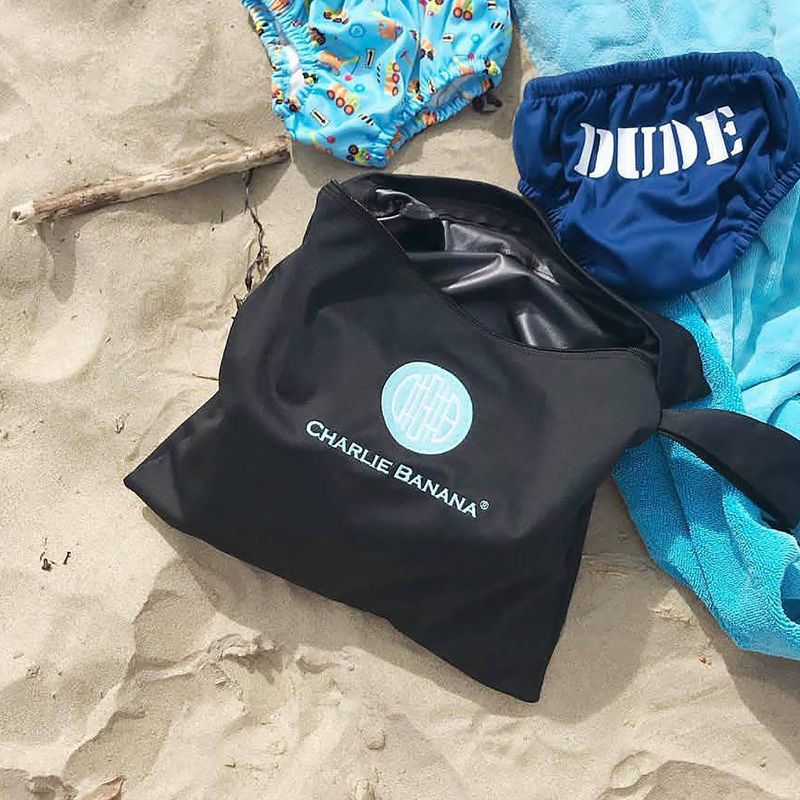 Charlie Banana Diaper Tote - Black/Blue