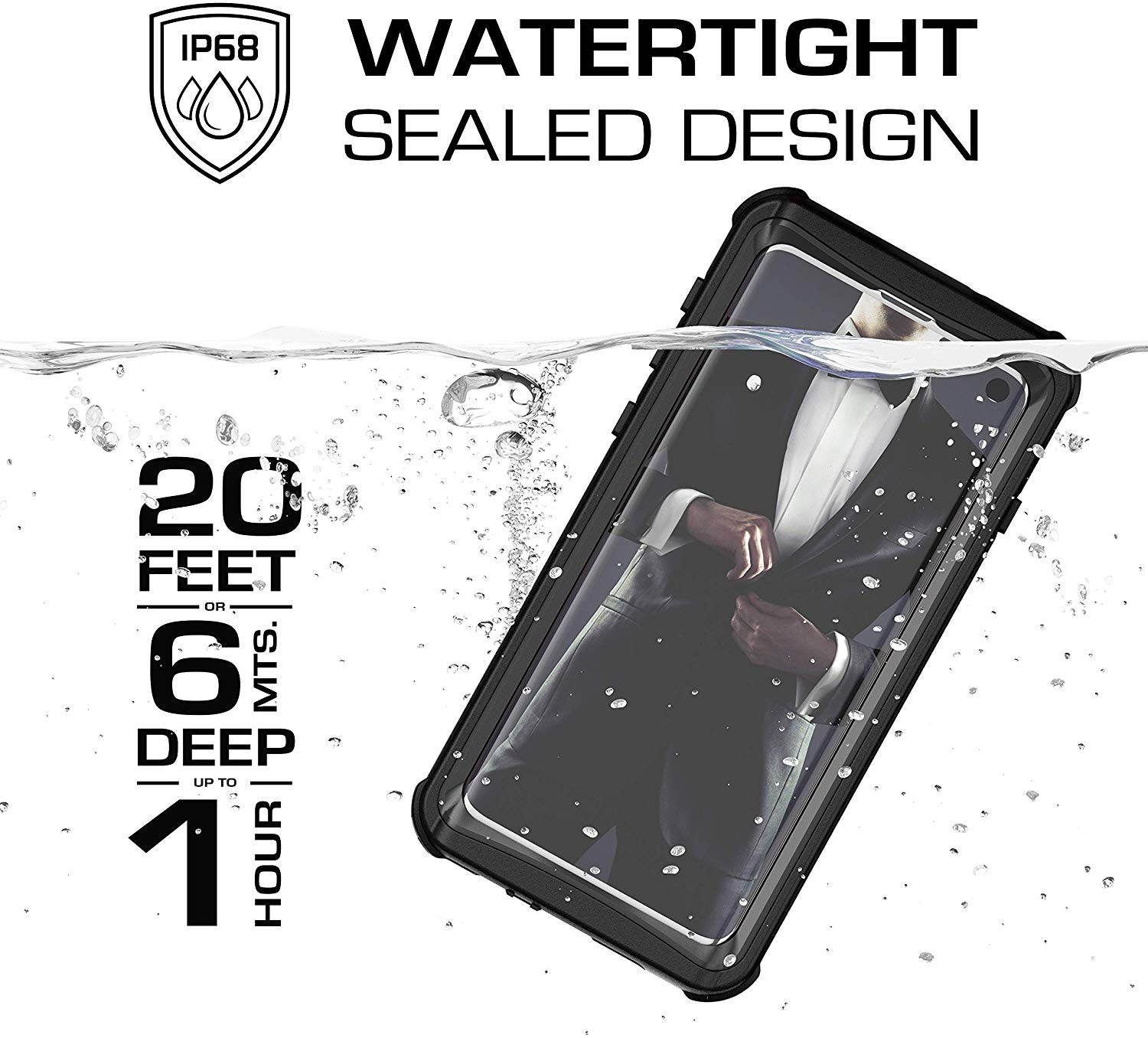 Ghostek Nautical Galaxy S10e Waterproof Case with Screen Protector Super Heavy Duty Protection Rugged Shockproof Full Body Underwater Watertight Seal Cover for 2019 Galaxy S10e (5.8 Inch) - (Black)