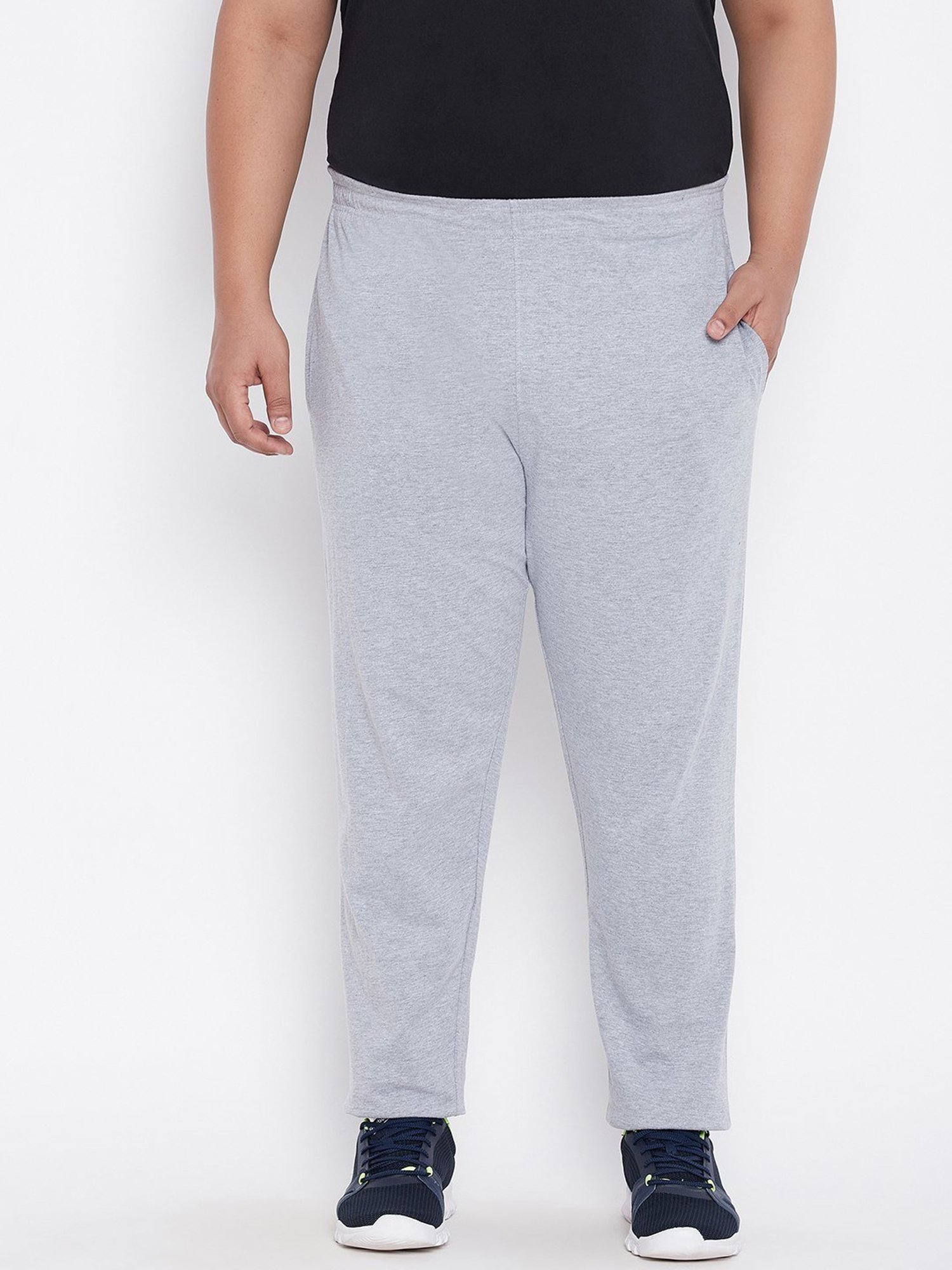 Bigbanana Light Grey Cotton Regular Fit Trackpants
