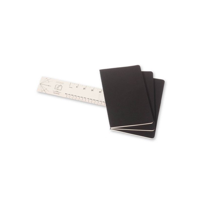 3ct Blank Journals 5.25" x 8.25" Black - Moleskine