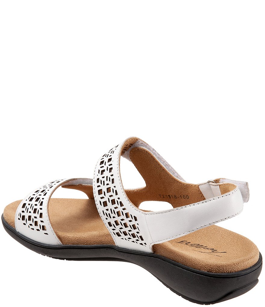 Trotters Romi Cutout Leather Adjustable Hook and Loop Footbed Sandals