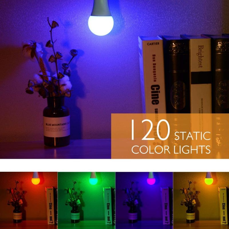 Abelanja 120 Colors LED Light Bulb, Dimmable E26 LED Light Bulb, 10W RGBW Color Changing Light Bulb with Remote Control, Decorative Lights, Mood Light Bulb, Great for Home Decor, Stage, Party and More