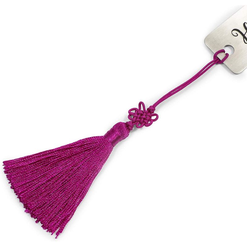 Faithful Finds 2-Pack Silver Stainless Steel Metal Religious Scripture Bible Bookmark with Tassel, 4.85 x 1 in