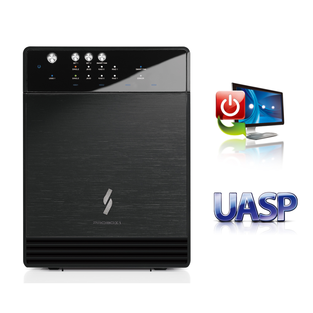 Mediasonic Raid USB 3.1 Type C 4 Bay 3.5&rdquo; SATA Hard Drive Enclosure with USB 3.1 Hub Feature &ndash; USB 3.1 Gen 2 10Gbps (HFR7-SU31CH)