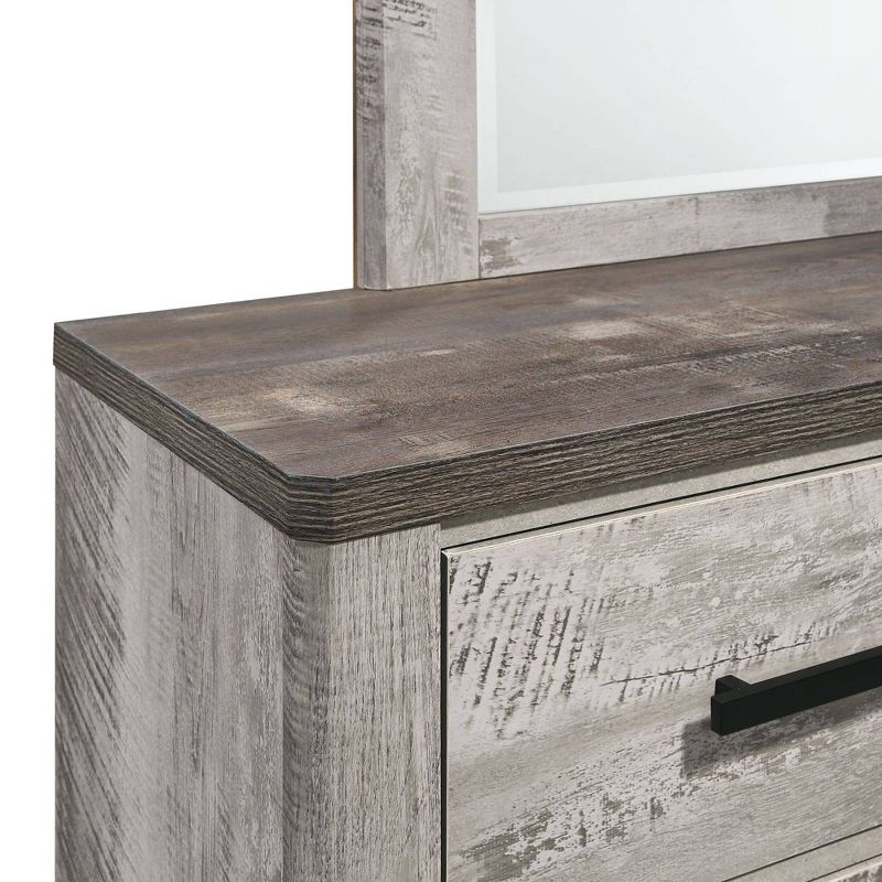 Adam 6 Drawer Dresser with Mirror Gray - Picket House Furnishings