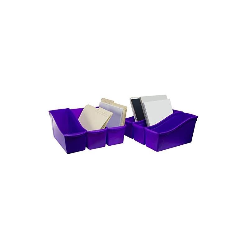 Large Book Bin, 14.3 x 5.3 x 7 Inches, Purple, Case of 6 (71103U06C)