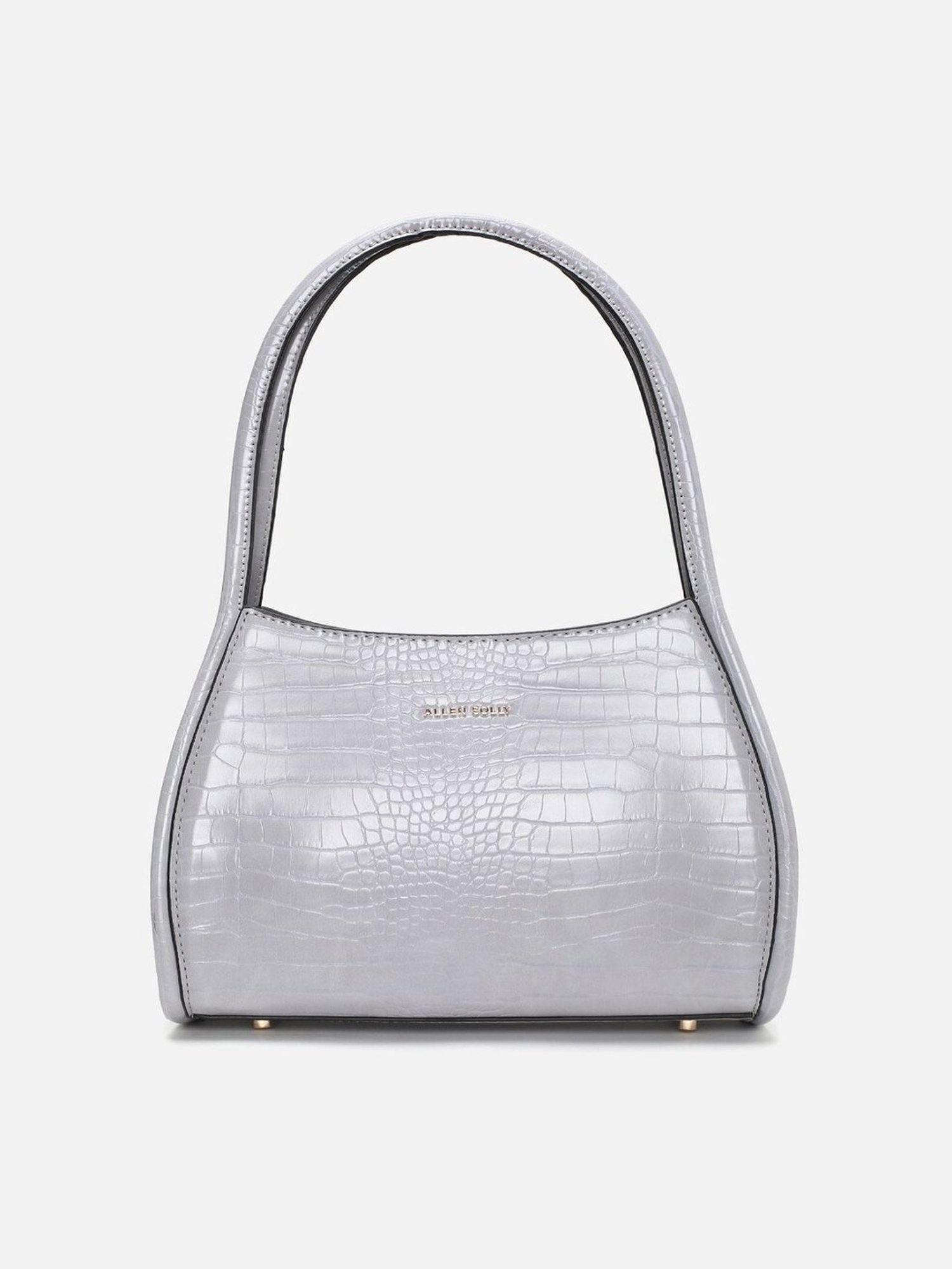 Allen Solly Grey Textured Medium Hobo Handbag