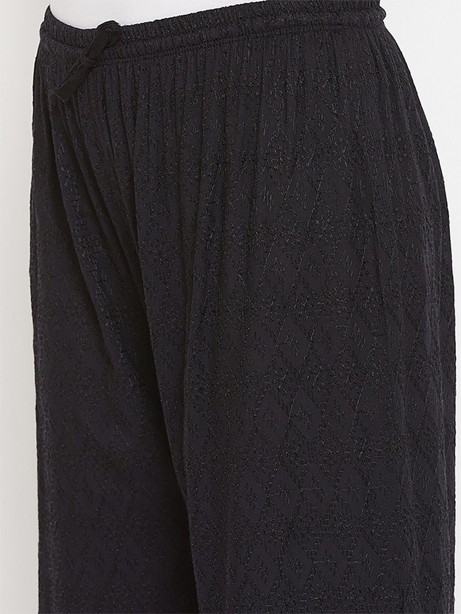 Castle Black Embroidered Palazzos