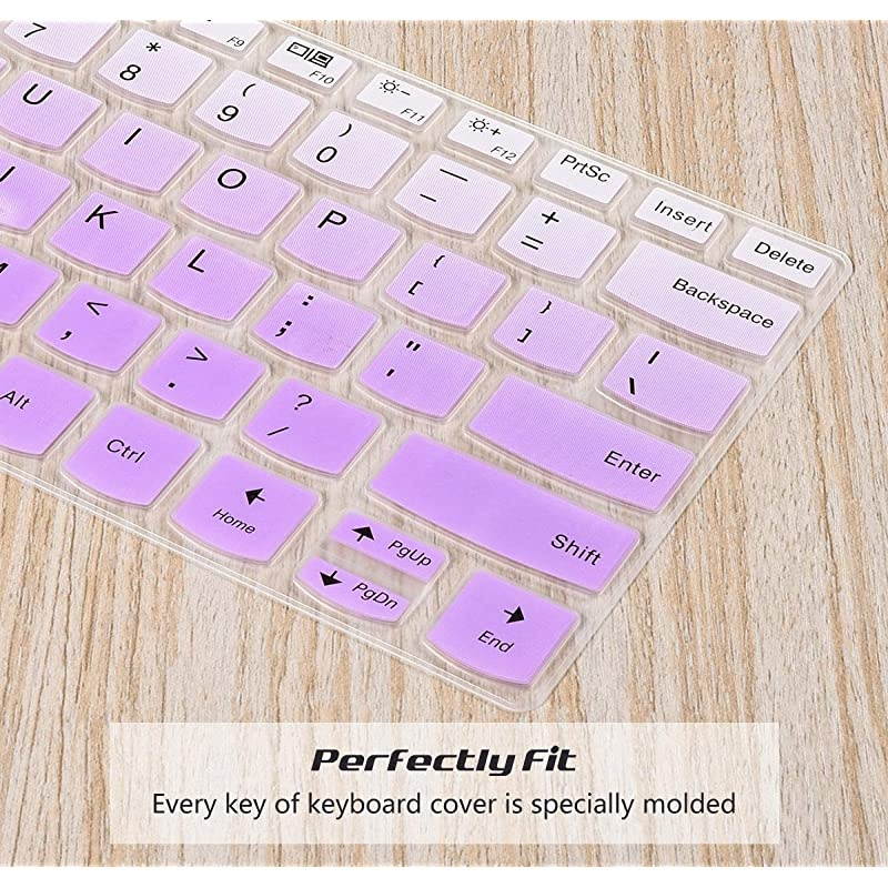 Lenovo Yoga 730 Keyboard Cover , Silicone Keyboard Skin Lenovo Flex 15/Flex 14, Lenovo Yoga C740 C940 C930 13.9 Inch,Lenovo Yoga 720 13.3" 12.5" Protector(Purple+Clear)