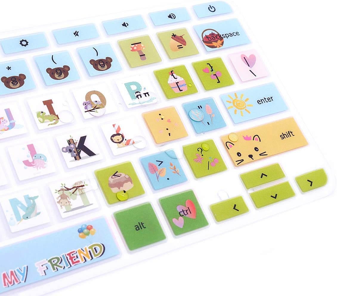 HRH Silicon Keyboard Cover for Lenovo Chromebook C330 11.6" 2019/2018 /ChromebookFlex 11 /Chromebook N20 N21 N22 N23 100e 300e 500e 11.6"/Chromebook N42 N42-20 14 inch,Cartoon Animal World
