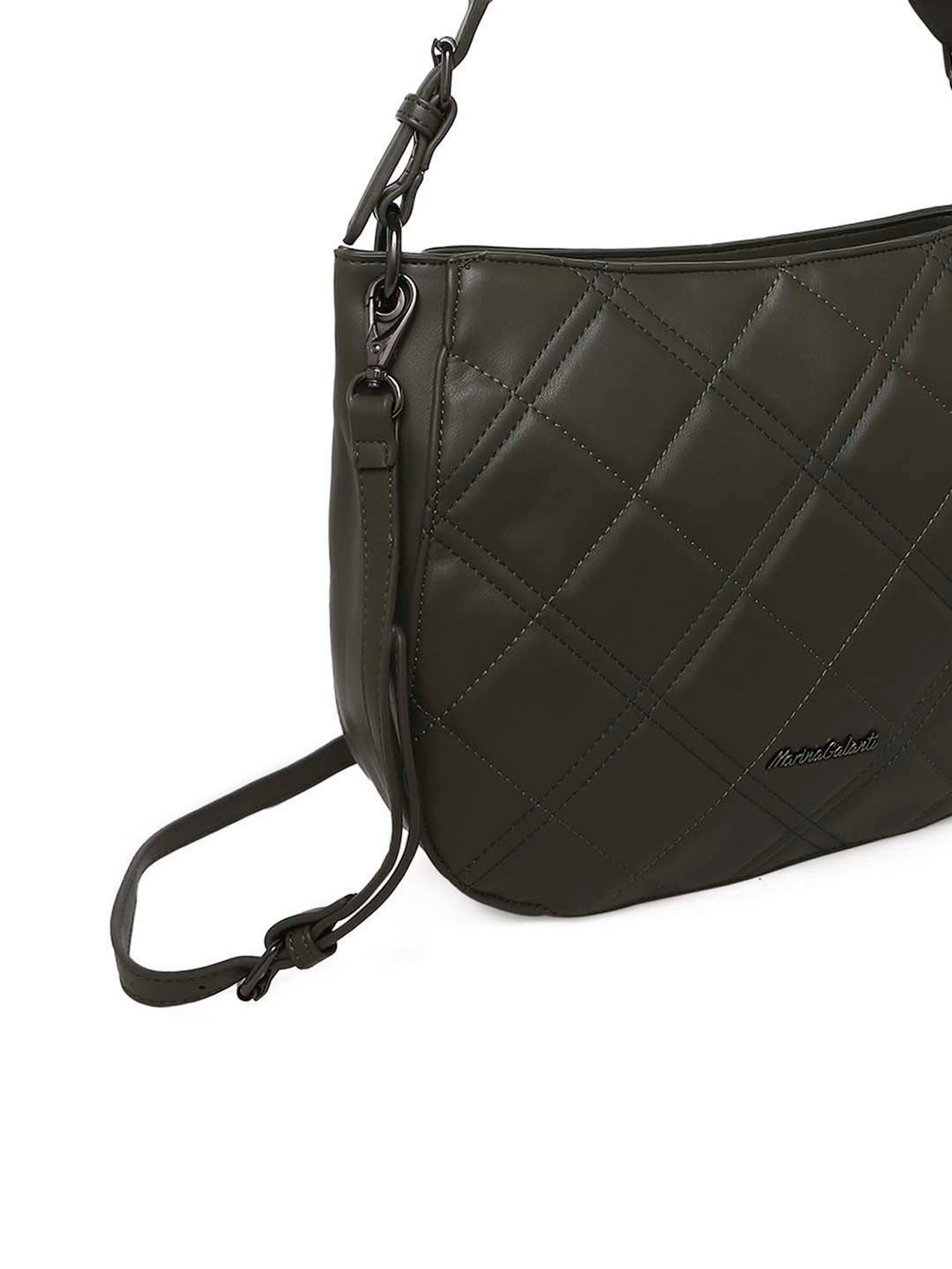 Marina Galanti Green Quilted Medium Hobo Handbag