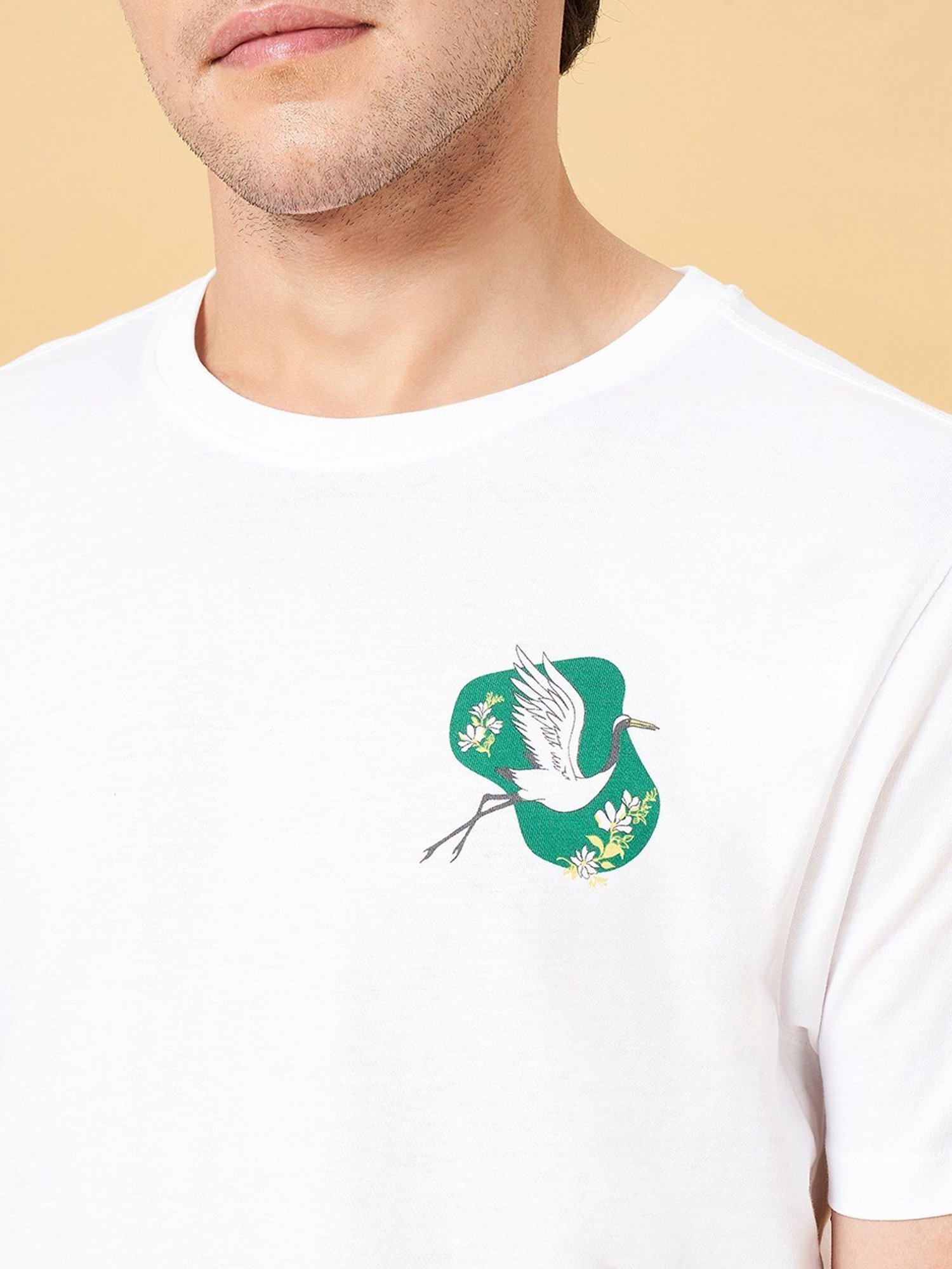 Urban Ranger by Pantaloons Gardenia Cotton Slim Fit Printed T-Shirt