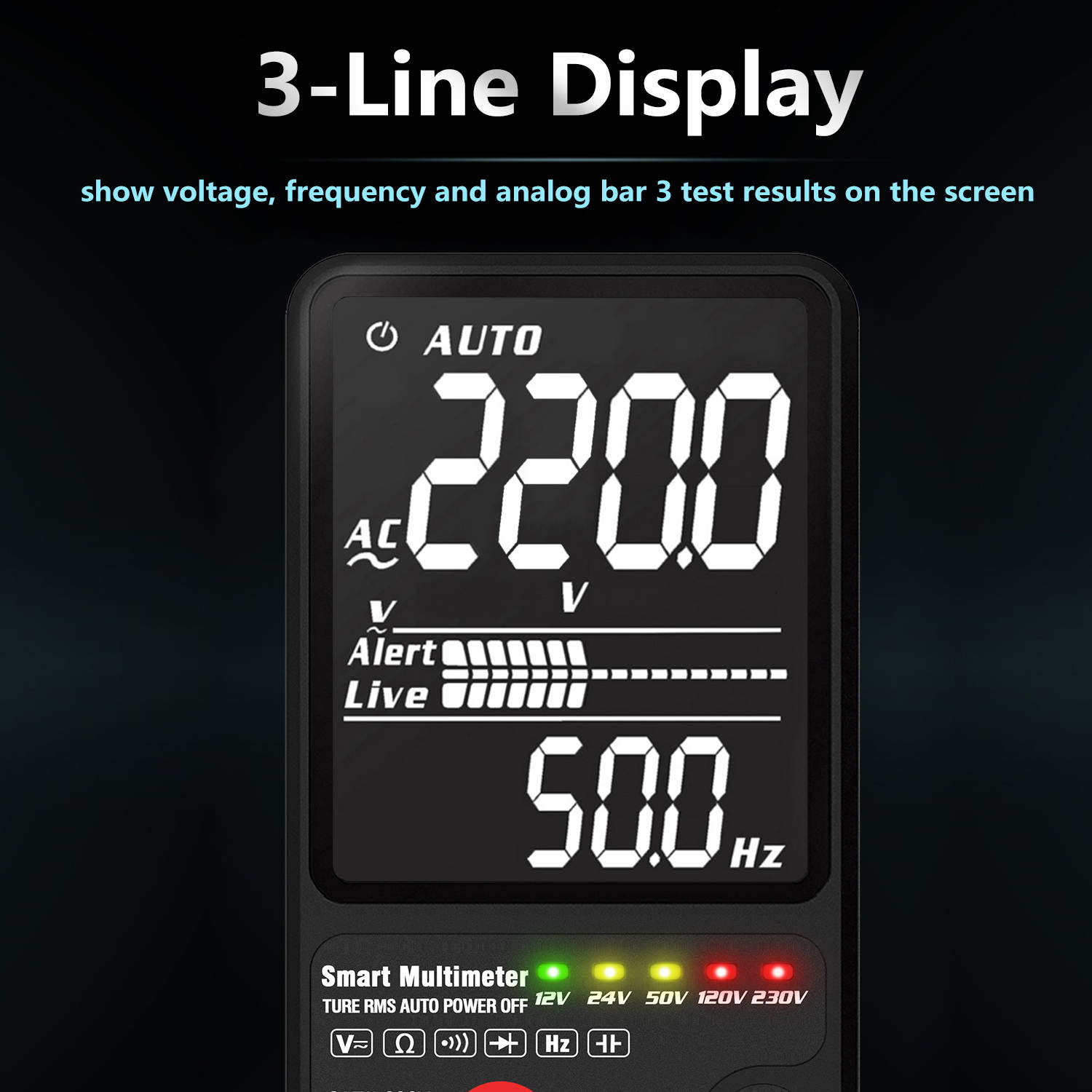 BSIDE ADMS9CLN Dual Mode Intelligent Automatic Digital Multimeter AC/DC Voltage Resistance Frequency Capacitance Meter Diode On-off Automatic Identification True RMS 3.5 Inch EBTN LCD 9999 Counts