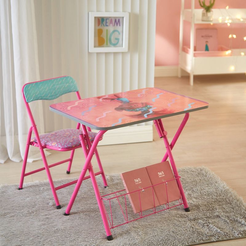 2pc Trolls Foldable Activity Desk and Chair Set