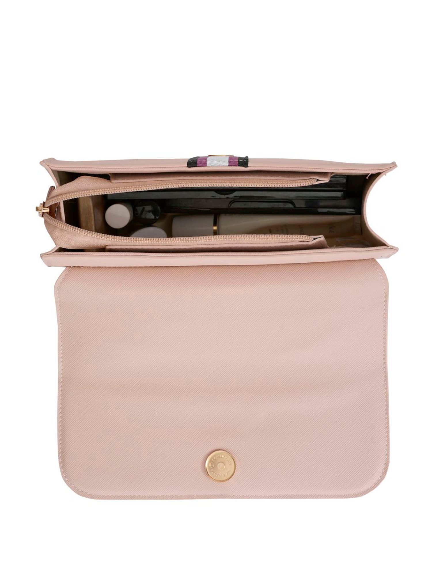 Aeropostale Agetha Pink PU Textured Sling Handbag with Pouch