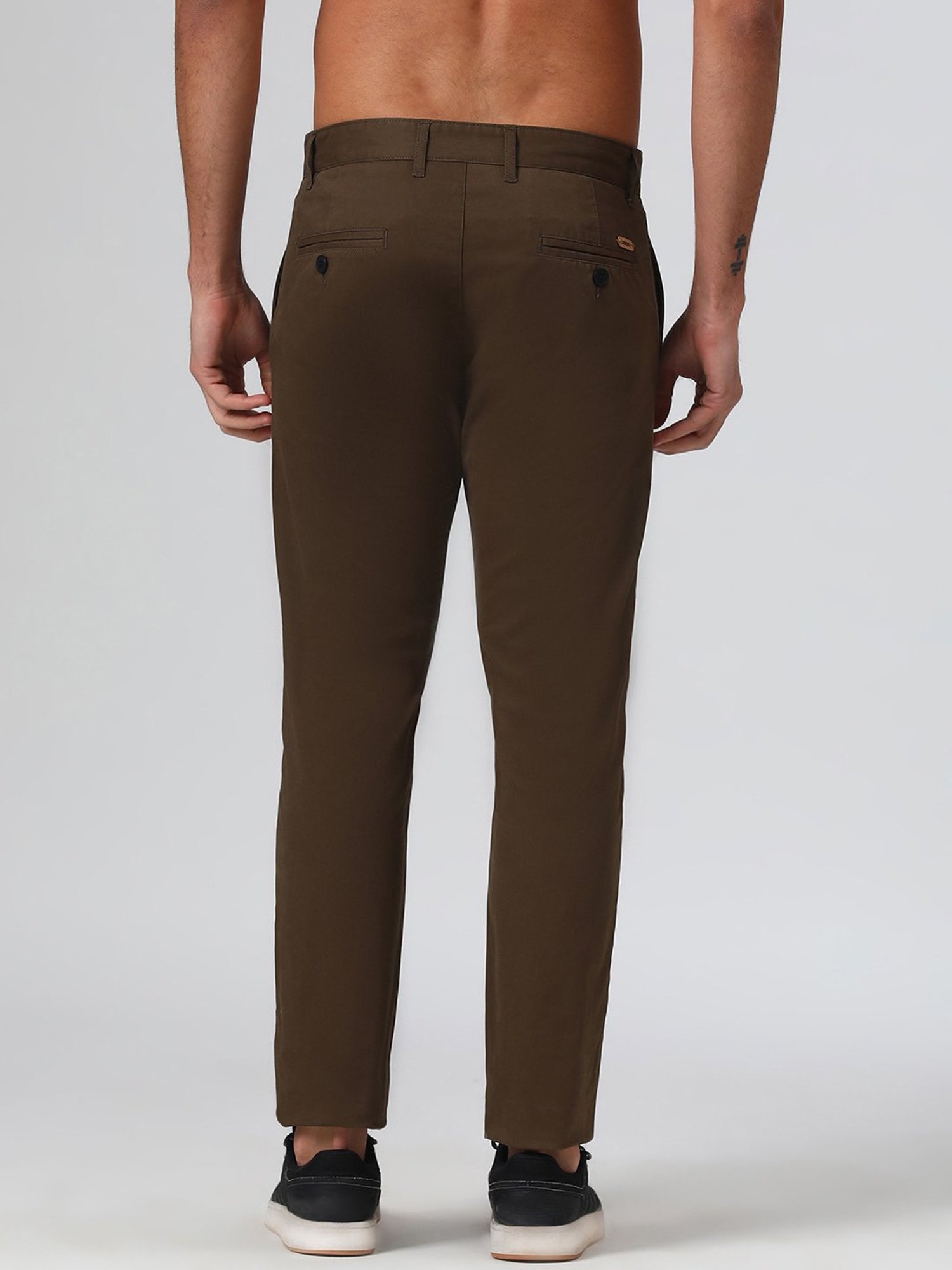 SUBTRACT Dark Olive Slim Fit Chinos