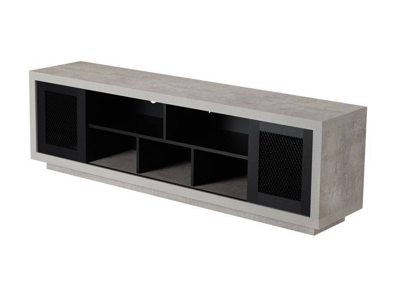 Furniture of America Oox Industrial Wood 70.87-Inch TV Stand in Black