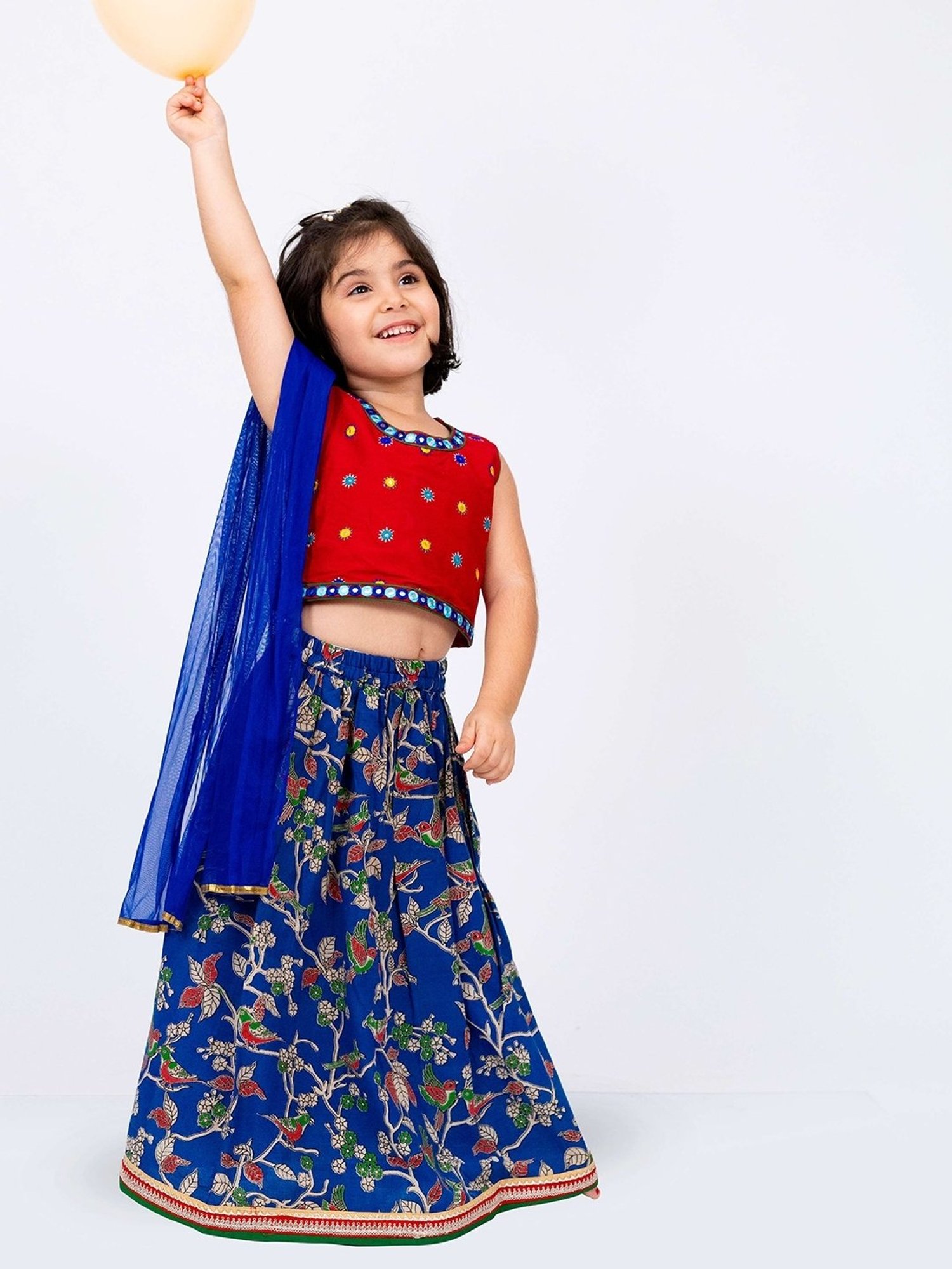 TWISHA Kids Red Embroidery Lehenga Choli