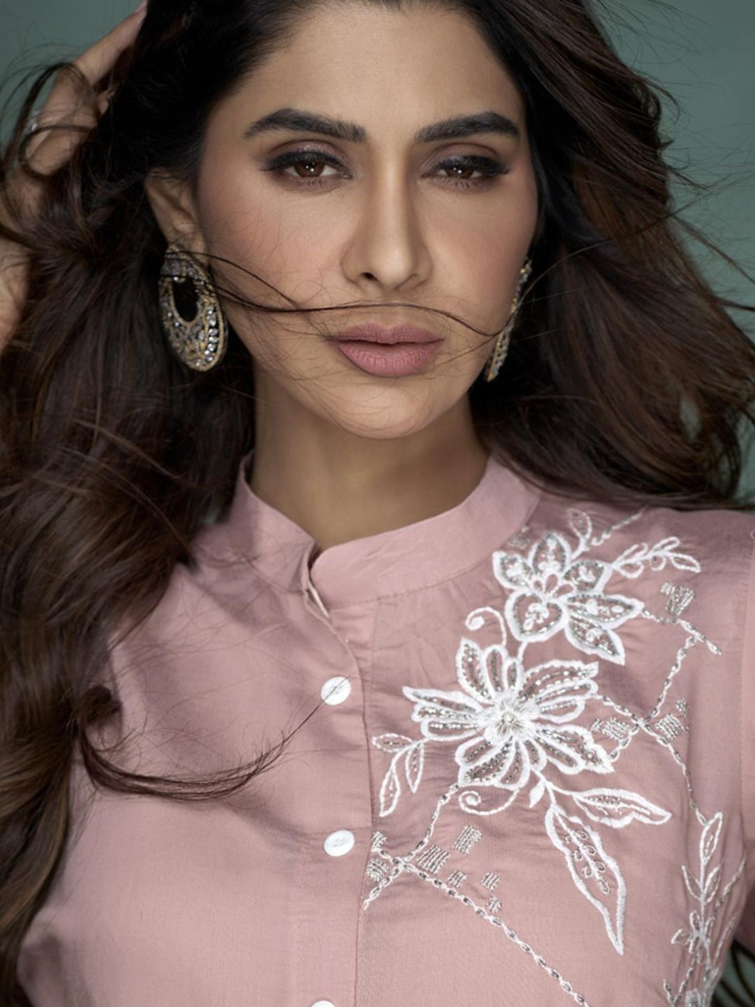 Autumnlane Pink Selena Flamingo Embroidery Tunic with Pant Co-ord Set