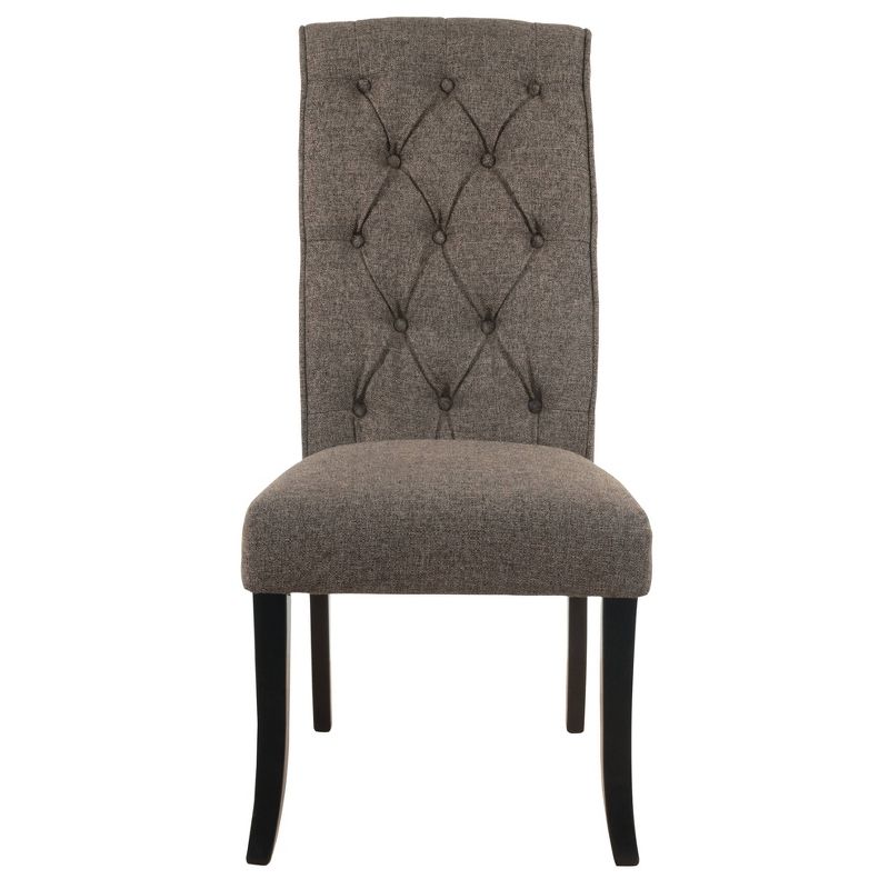 Agi Mid-Century Dining Chair in Walnut Wood and Beige Fabric - Armen Living